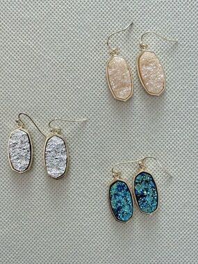 Dangly Druzy Earrings Set